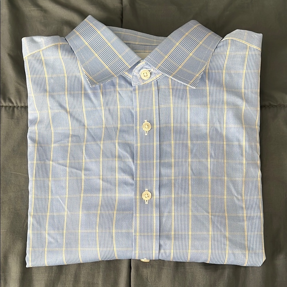 Charles Tyrwhitt Blue Plaid Dress Shirt Size 16.5